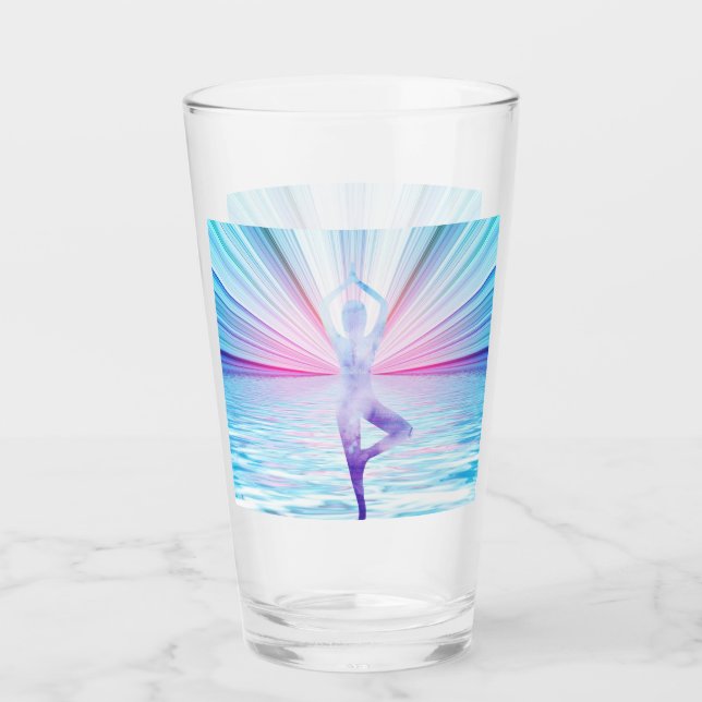 Yoga Rainbow Färg Chakra Tumbler Drinking Glass Glaskopp (Framsida)