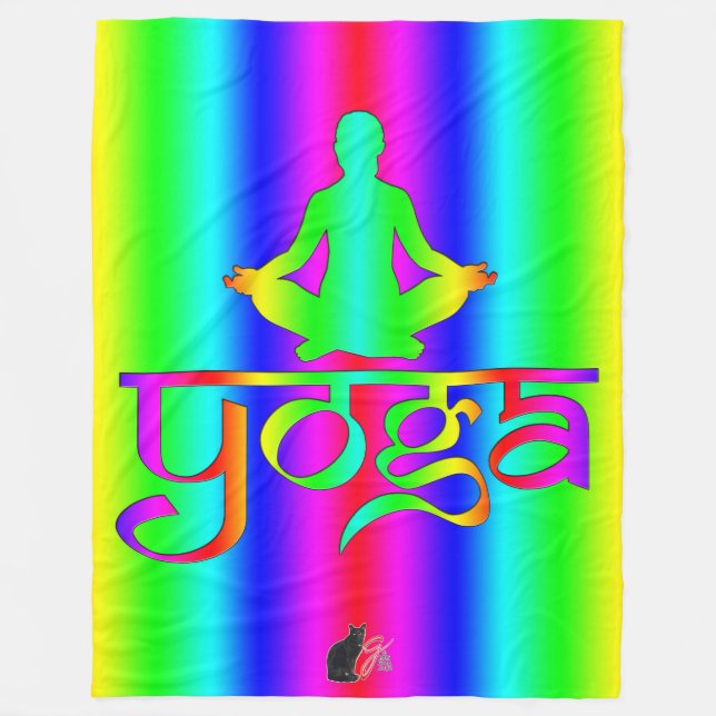 Yoga Regnbågsintentioner Fleecefilt (Framsidan)