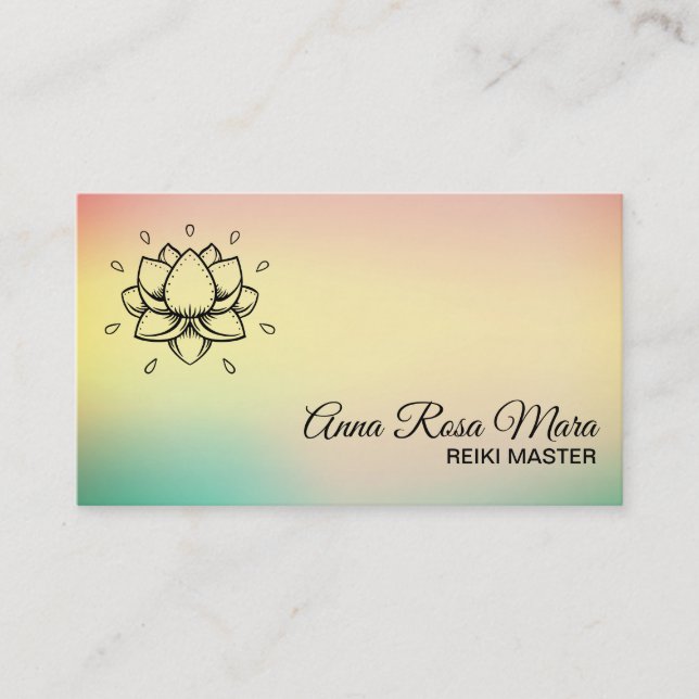*~* Yoga Reiki Energy Healer Lily Lotus Massage Visitkort (Framsida)