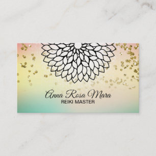 *~* Yoga Reiki Energy Healer Mandala Lotus Massage Visitkort
