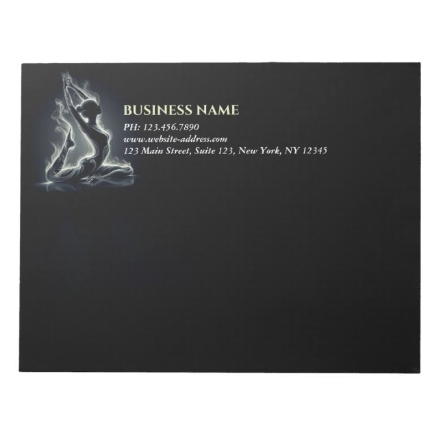 Yoga Reiki-instruktör med en-legerad Kung Pigeon P Anteckningsblock (Framsida)