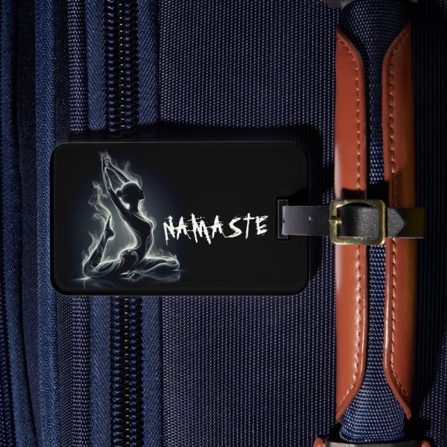 Yoga Reiki-instruktör med en-legerad Kung Pigeon P Bagagebricka (Framsida Insitu 4)