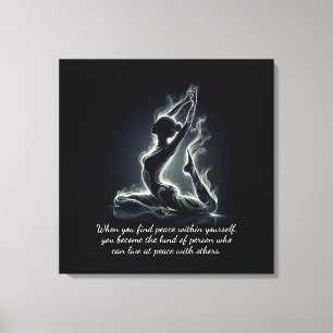 Yoga Reiki-instruktör med en-legerad Kung Pigeon P Canvastryck