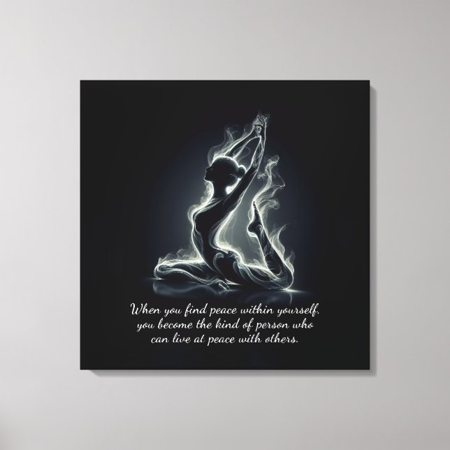 Yoga Reiki-instruktör med en-legerad Kung Pigeon P Canvastryck (Framsida)