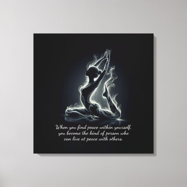 Yoga Reiki-instruktör med en-legerad Kung Pigeon P Canvastryck (Framsida)