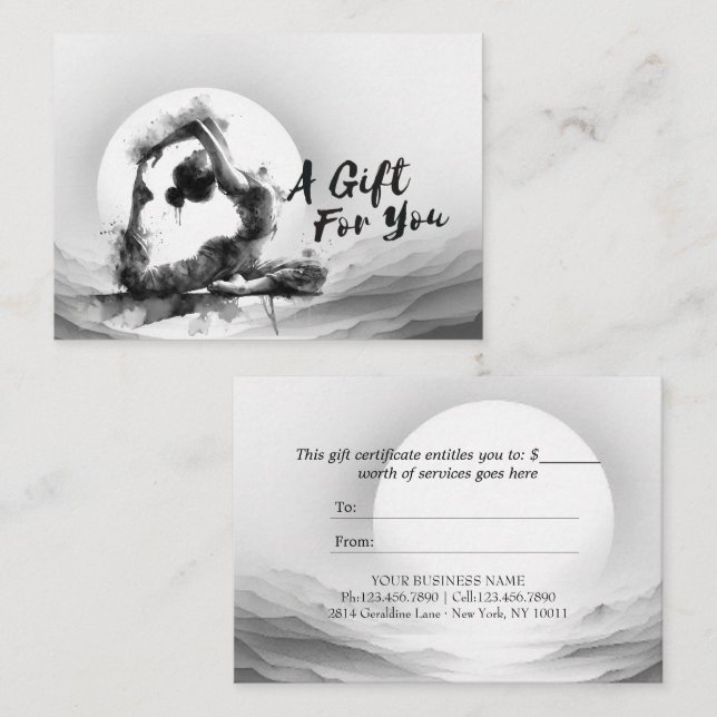 Yoga Reiki-instruktör med en-legerad Kung Pigeon P Rabattkort (Fram/baksida)