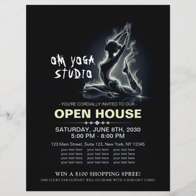 Yoga Reiki-instruktör med en-legerad Kung Pigeon P Reklamblad (Framsidan)