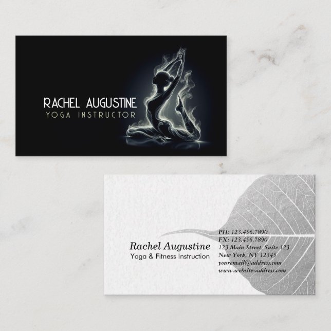Yoga Reiki-instruktör med en-legerad Kung Pigeon P Visitkort (Fram/baksida)