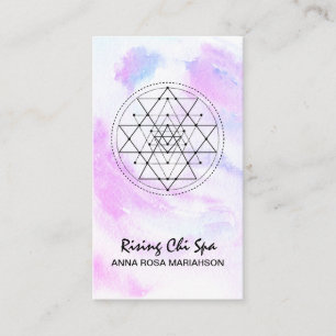 *~* Yoga Reiki Massage Helig Geometry Pastel Visitkort