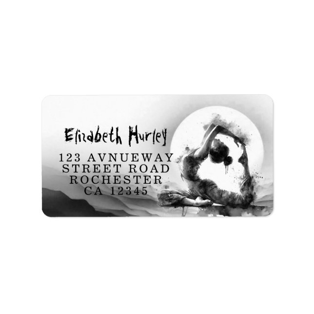 Yoga Reiki One-Legged Kung Pigeon Pose Watercolor Adressetikett (Framsidan)