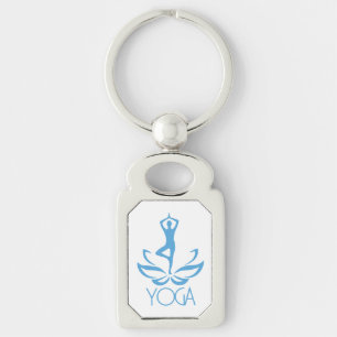 Yoga Rektangulärt Silverfärgad Nyckelring