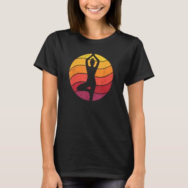 Yoga Retro Stil Vintage T Shirt (Framsida)
