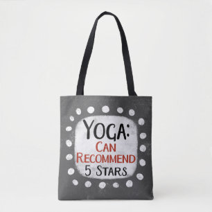 Yoga Review 5 Stars Tote Bag Tygkasse
