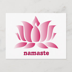 yoga rosa lotus namaste vykort