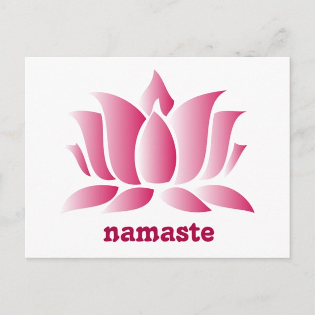 yoga rosa lotus namaste vykort (Framsida)