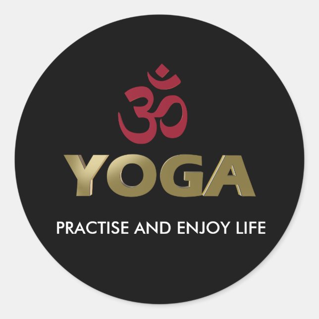 Yoga Runt Klistermärke (Framsida)