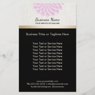 Yoga Salon SPA Lotus Blommigt Elegant Guld Rand Flygblad