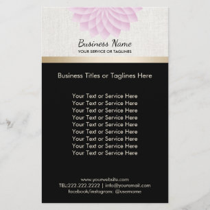 Yoga-salong SPA Lotus Blommig Elegant Guld Rand Flygblad
