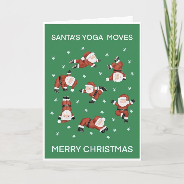 Yoga Santa Helgdag Card Helgkort (Framsida)