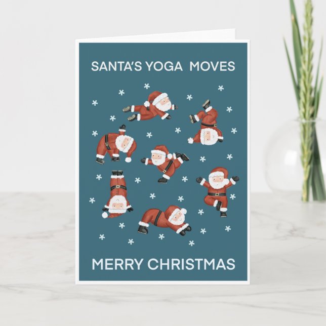 Yoga Santa Helgdag Card Helgkort (Framsida)