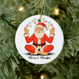 Yoga Santa Julgransprydnad Keramik