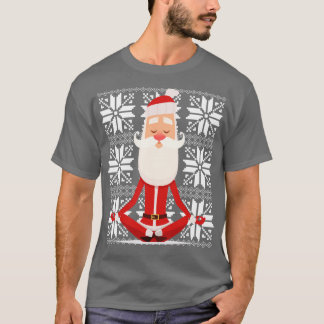 Yoga Santa medititerar Ugly jul Sweater Desig T Shirt