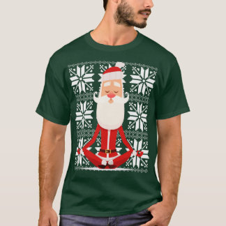 Yoga Santa medititerar Ugly jul Sweater Desig T Shirt