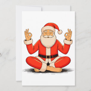 Yoga Santa Namaste Meditation Jul Högtid Julkort