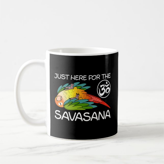 Yoga Savasana Parrot Grönt Cheek Pineapple Conure Kaffemugg (Vänster)