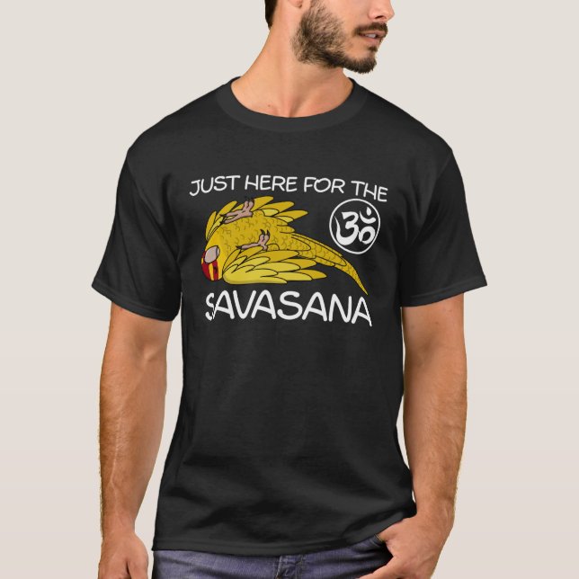 Yoga Savasana Parrot Gult Lutino Kakariki T Shirt (Framsida)