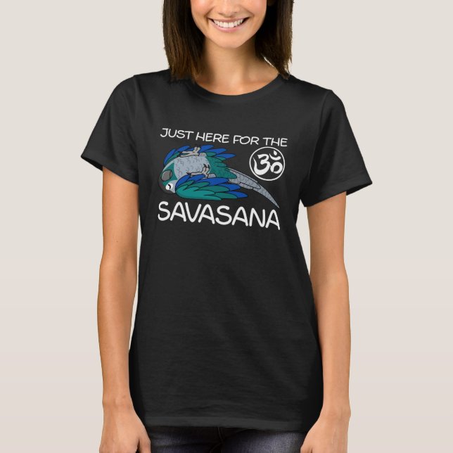 Yoga Savasana Parrot Turquoise Green Cheek Conure T Shirt (Framsida)