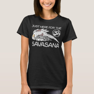 Yoga Savasana Parrot White Budgie Budgerigar T Shirt