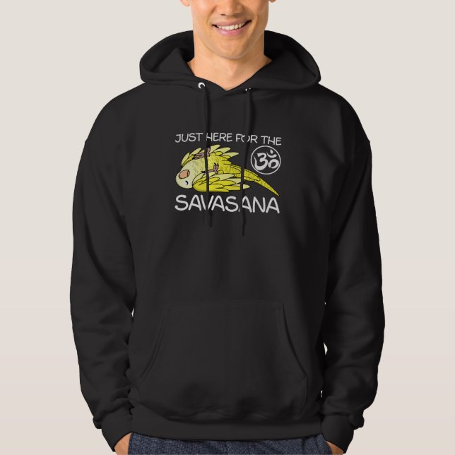 Yoga Savasana Parrot Yellow Lutino Monk Parakeet Q Hoodie (Framsida)