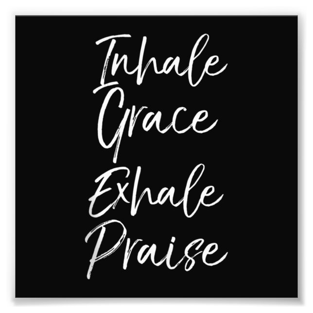Yoga Say Inhale Grace Exhale Pmarie Yoga Älskare Fototryck (Framsidan)