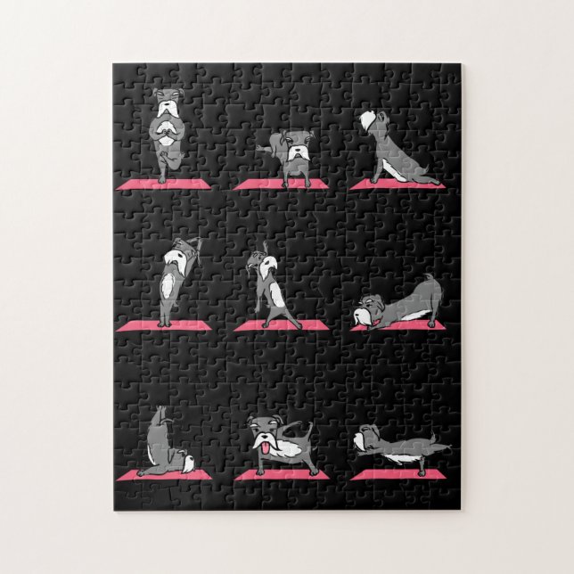 Yoga Schnauzer-Hund Funny Jig Saw Puzzle Pussel (Vertikal)