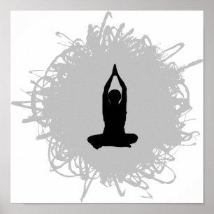 Yoga Scribble Stil Poster