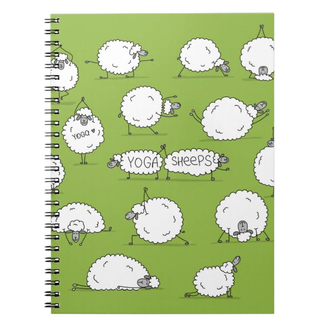 Yoga Sheep: Whimsical Sketch Roligt. Anteckningsbok (Framsidan)