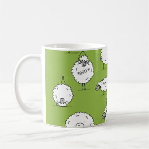 Yoga Sheep: Whimsical Sketch Roligt. Kaffemugg