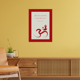 Yoga Silhouette Red Om Ohm Zen Andlig Poster