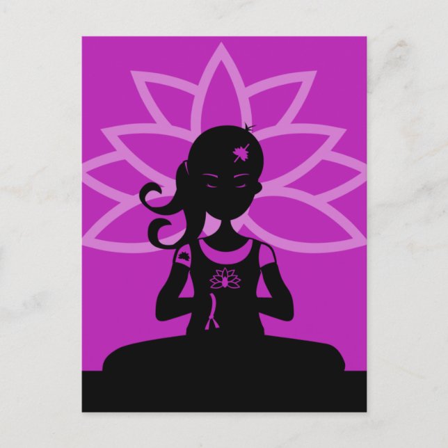 Yoga Silhouette-vykort Vykort (Framsida)