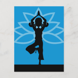 Yoga Silhouette-vykort Vykort