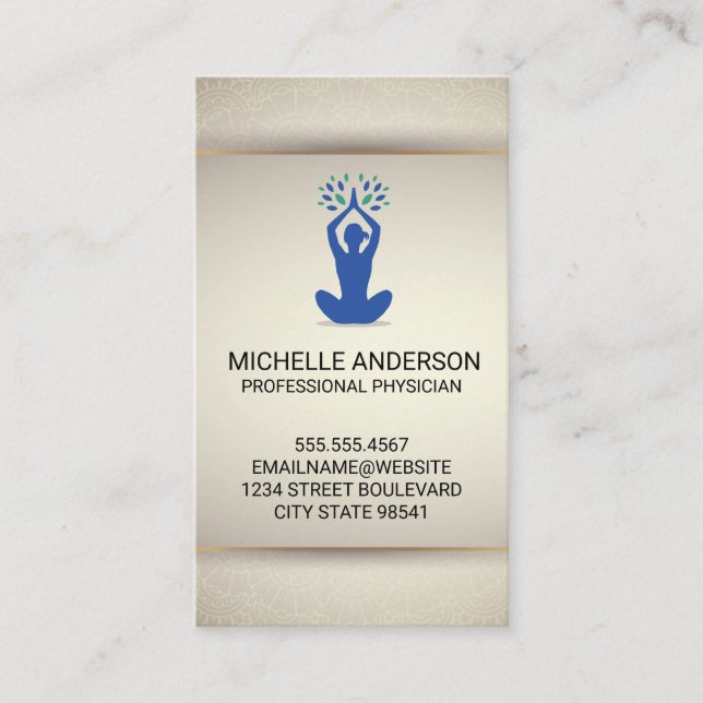 Yoga Sitta Prayer Logotyp Visitkort (Framsida)