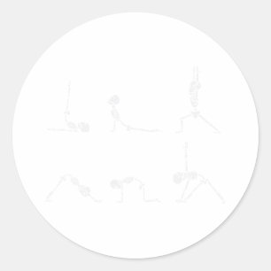 Yoga-skelett Asana Namaste Rolig Meditation Hall Runt Klistermärke