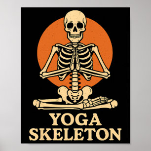 Yoga Skelett Mediterar Poster