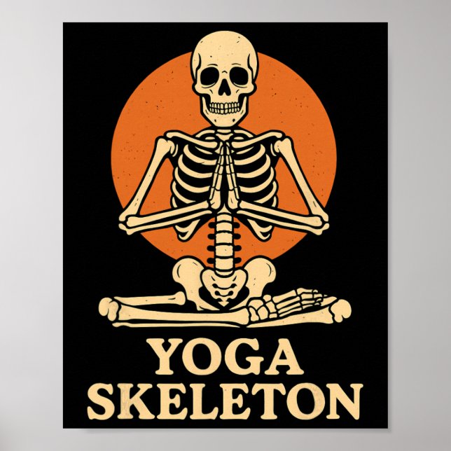 Yoga Skelett Mediterar  Poster (Framsidan)