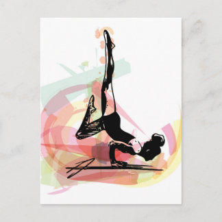 Yoga sketch kvinnlig illustration vykort