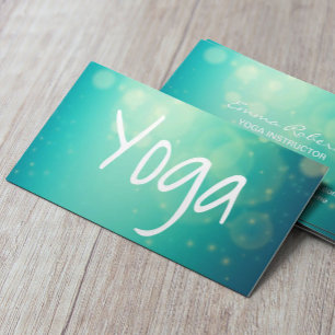 Yoga skrivar modern grön bakgrund visitkort
