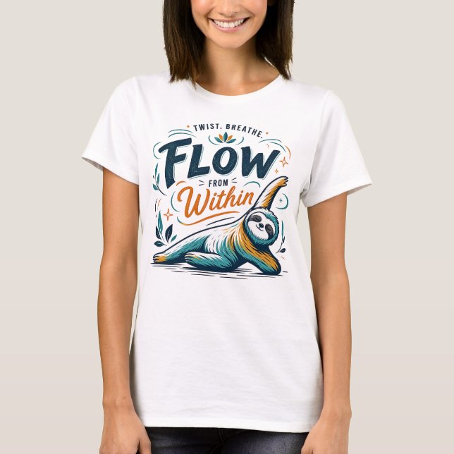 Yoga Sloth Flow Från Inre Sinnesfrid Grafik T Shirt (Framsida)