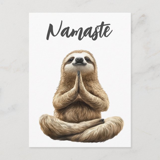 Yoga Sloth Namaste Vykort (Framsida)