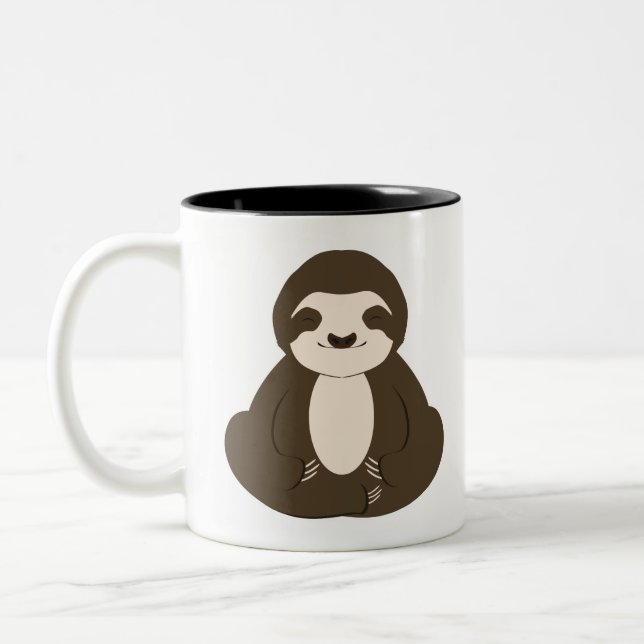 Yoga Sloth Två-Tonad Mugg (Vänster)